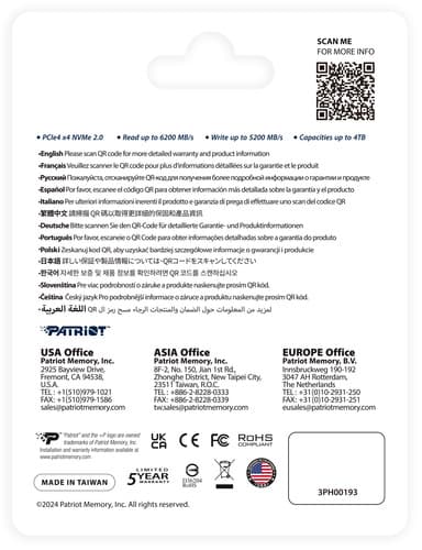 4000 ГБ M.2 NVMe накопитель Patriot P400 V4 [P400VP4TBM28H] thumb 7