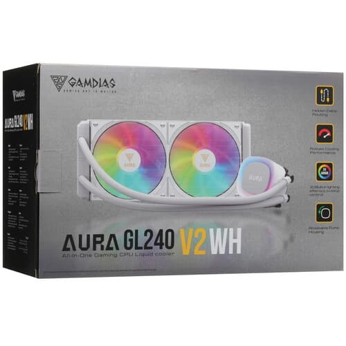 GAMDIAS Система охлаждения GAMDIAS AURA GL240 V2  белая, фото 11