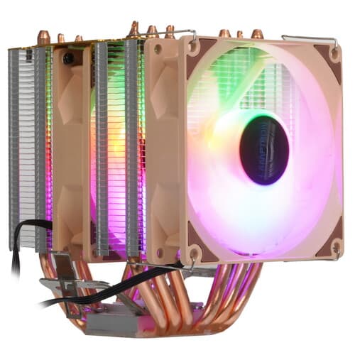 Кулер для процессора Lamptron ST092 Lighted [LAMP-ST092P6UL] коричневый