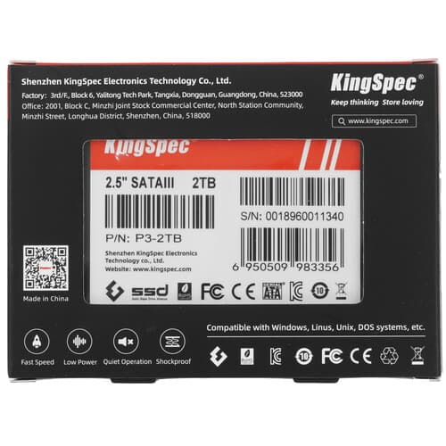 2048 ГБ 2.5" SATA накопитель KingSpec P3-2TB thumb 4